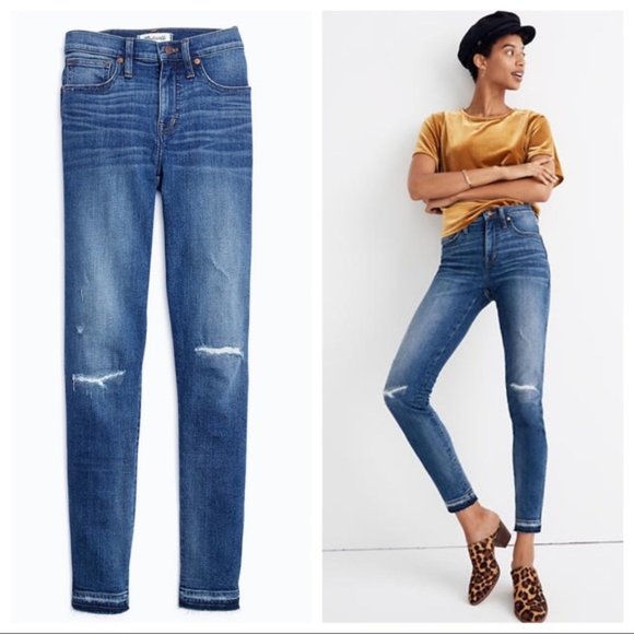Madewell Denim - Madewell 9” High Rise Rip & Repair Skinny Jeans 28